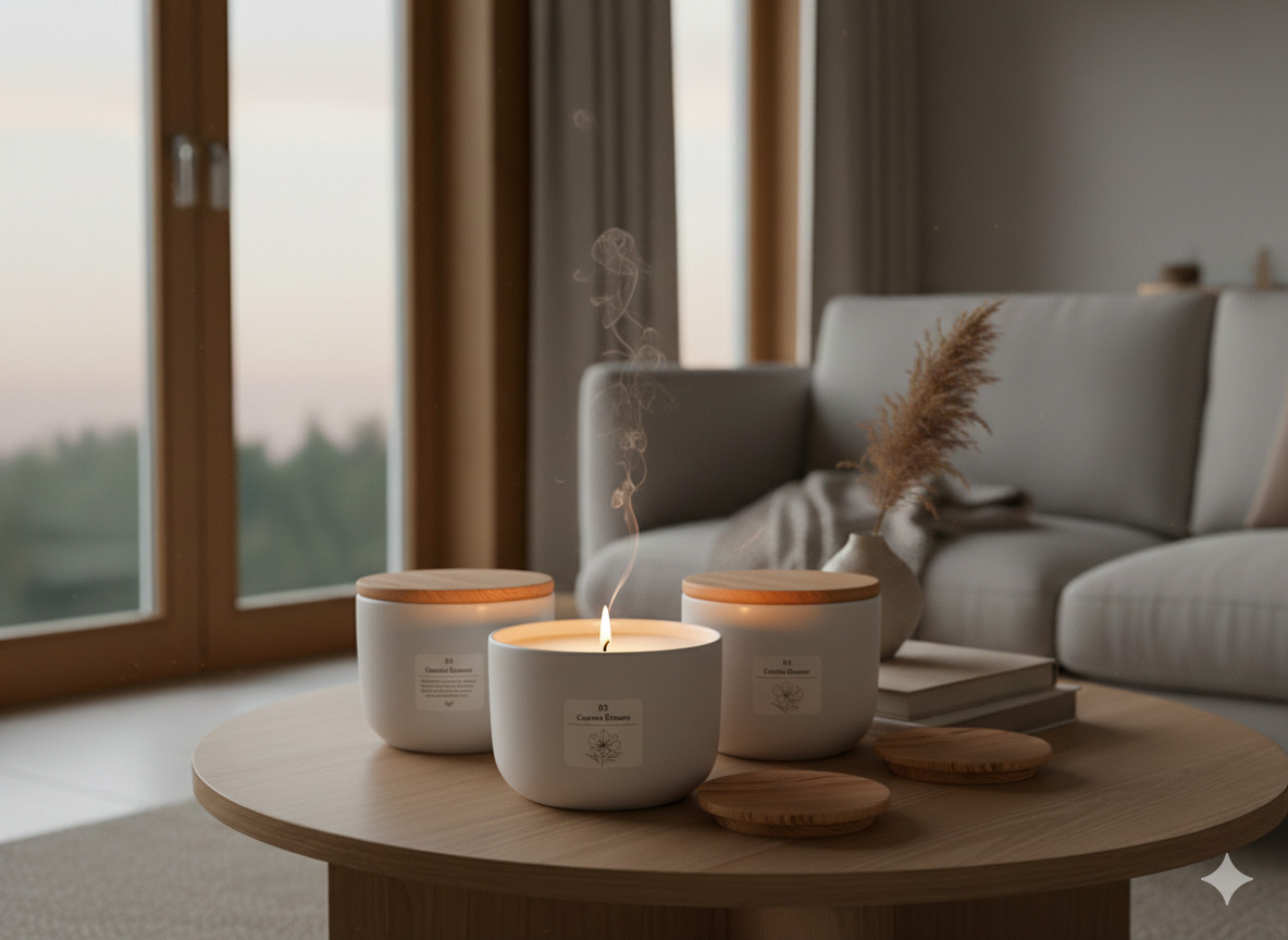 Floral scented candles